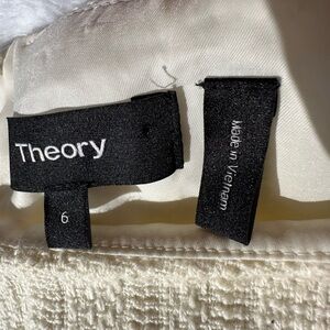 Theory Cream Textured Skirt